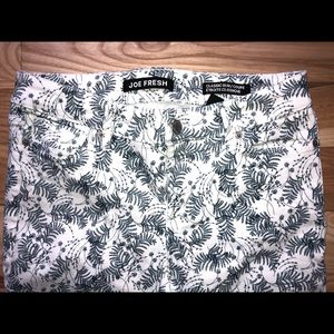 Joe Fresh classic slim white jeans with prints